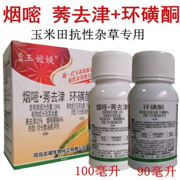 玉米苗后安全型除草剂环磺酮烟嘧莠去津狗尾草牛筋草马塘芦苇