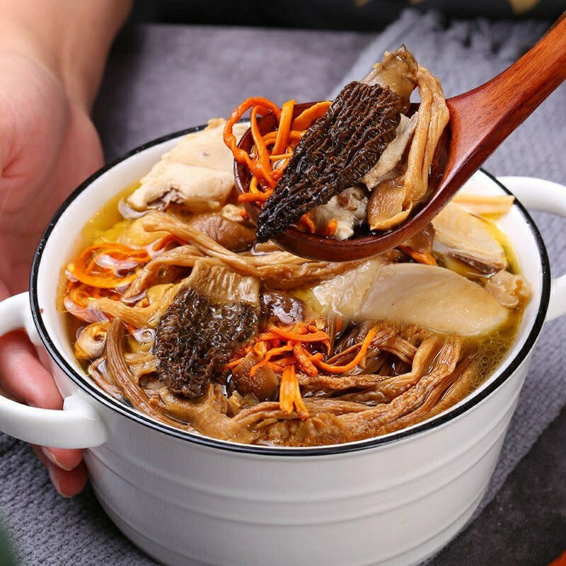 云南特产、七彩菌包汤羊肚菌、虫草花、鸡油菌、竹荪菌包邮