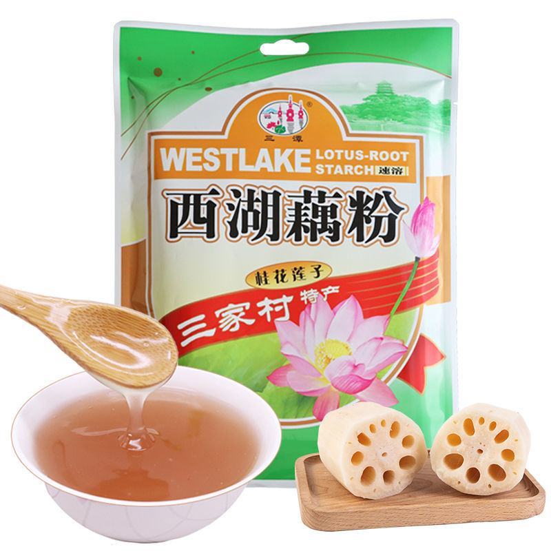 西湖藕粉桂花莲子杭州三家村藕粉正品水果羹速溶代餐营养早餐