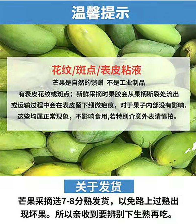 【现货】金煌芒果一级果大青芒非贵妃小台源头一件代发包邮