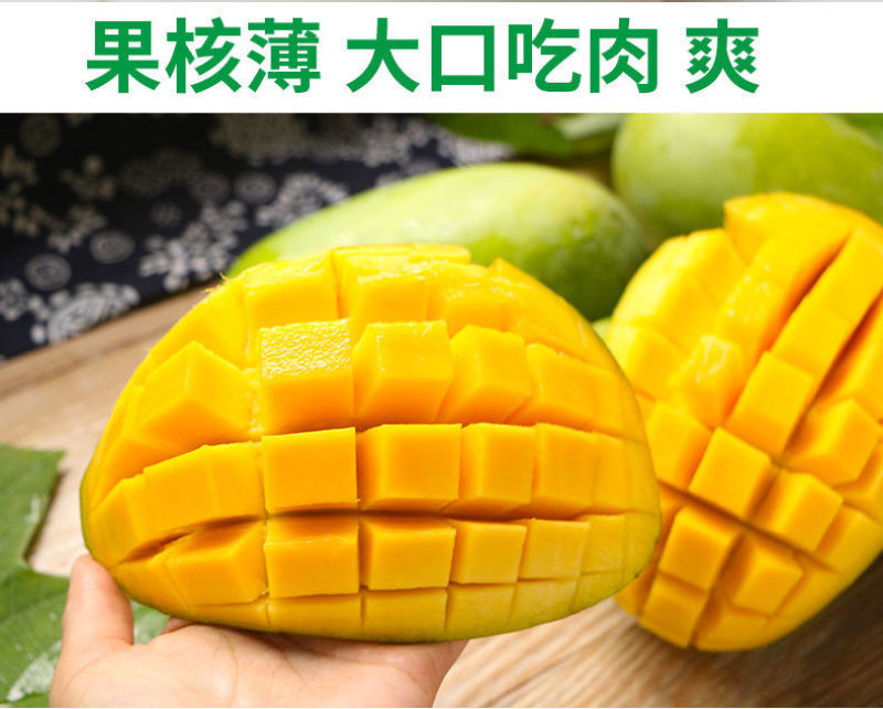【现货】金煌芒果一级果大青芒非贵妃小台源头一件代发包邮