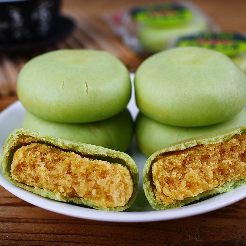 千丝绿豆饼整箱早餐面包抹茶糕点心老式馅饼干特产小吃糕点