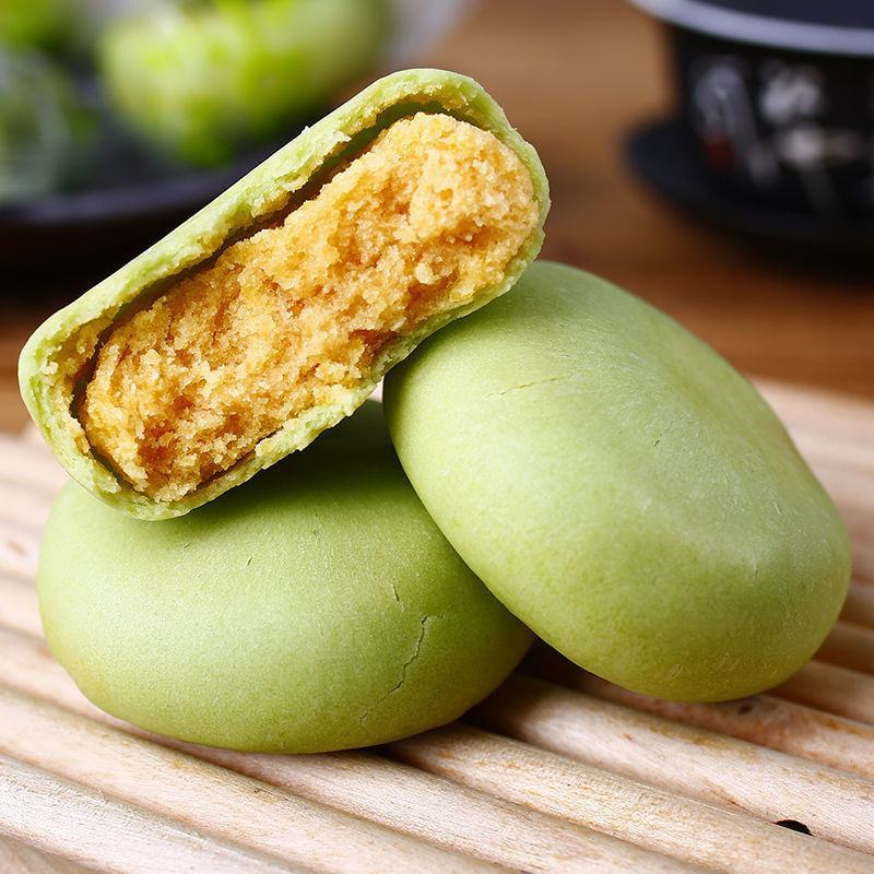 千丝绿豆饼整箱早餐面包抹茶糕点心老式馅饼干特产小吃糕点