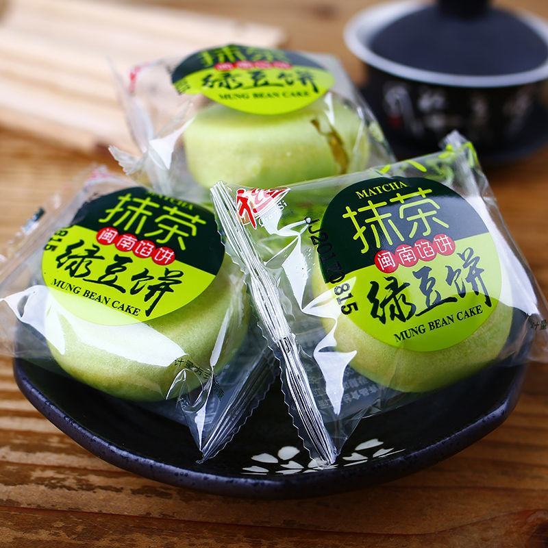 千丝绿豆饼整箱早餐面包抹茶糕点心老式馅饼干特产小吃糕点