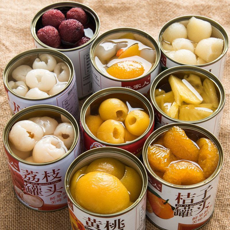 荔枝罐头水果混合黄桃红毛丹枇杷罐头整箱批发食品【混合口味