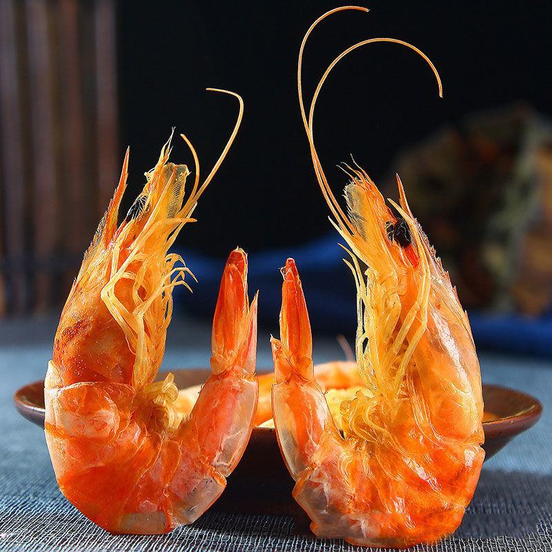 原味烤虾干即食大号碳烤对虾干海鲜干货干虾下饭菜一件代发