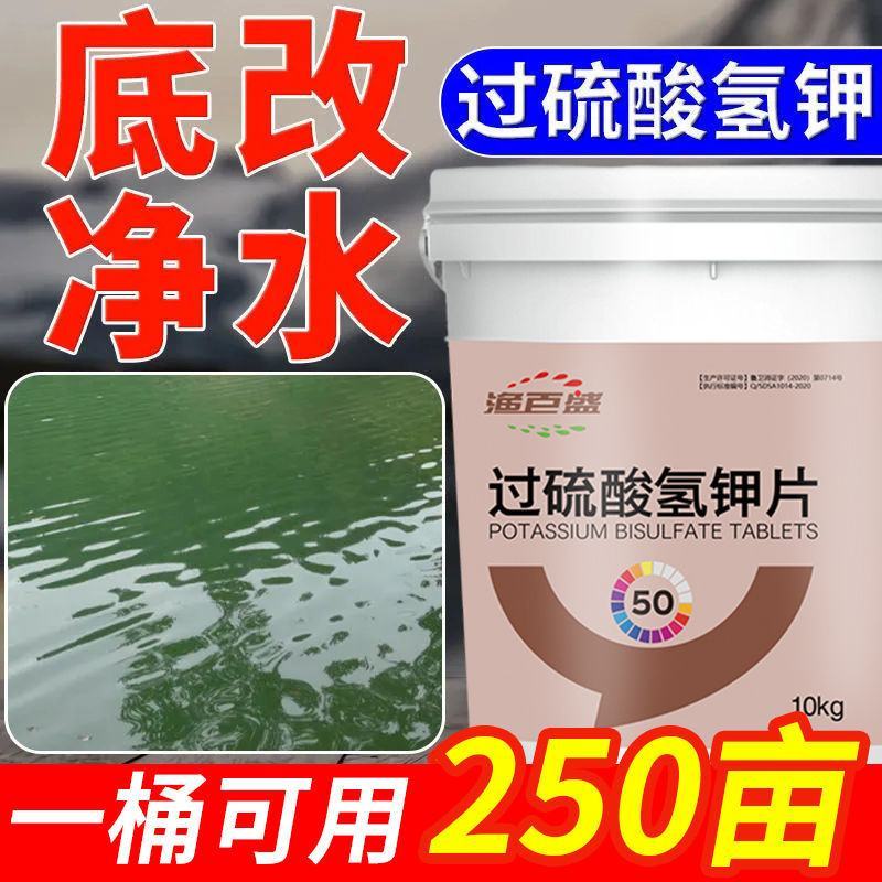过硫酸氢钾复合盐底改片水产养殖鱼虾蟹塘消毒增氧片净水分解