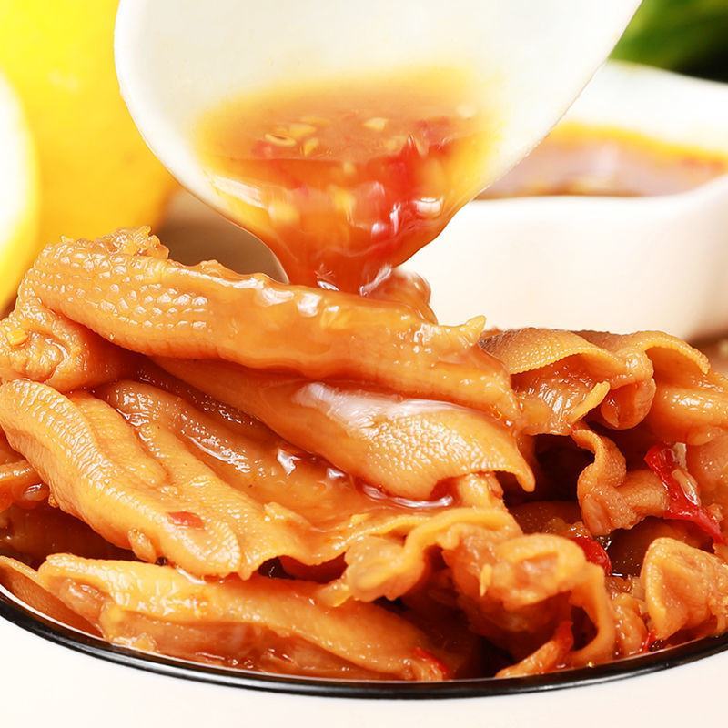精选酸辣柠檬无骨鸭掌鸡爪盒装鸭爪脱骨即食零食网红款零食