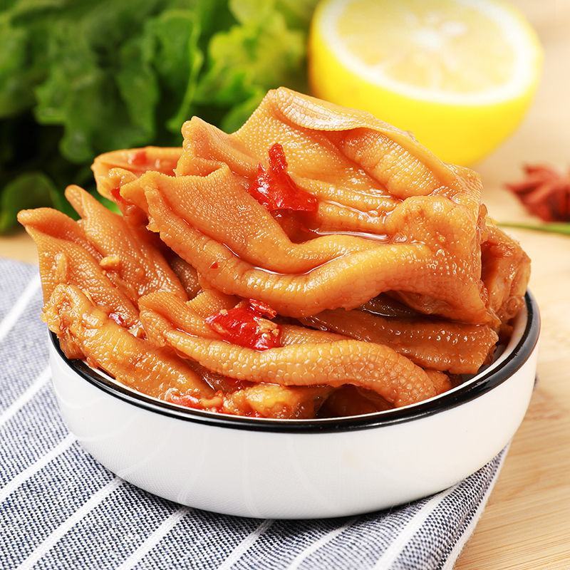 精选酸辣柠檬无骨鸭掌鸡爪盒装鸭爪脱骨即食零食网红款零食