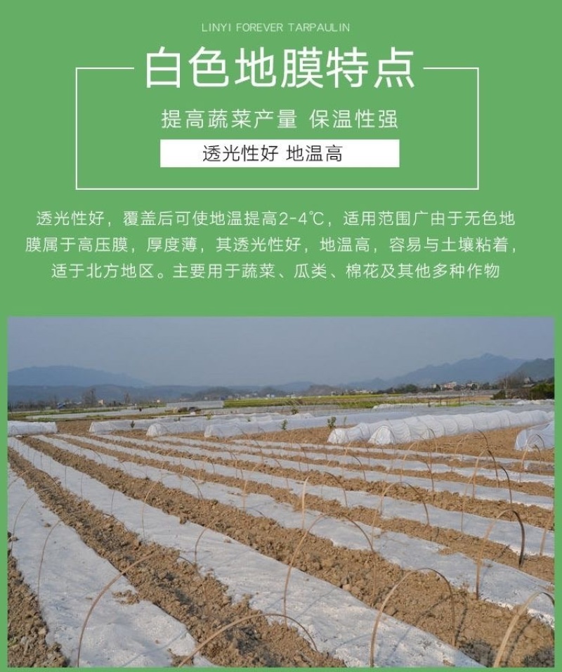 加厚透明塑料地膜大棚膜无滴膜白农用家用蔬菜