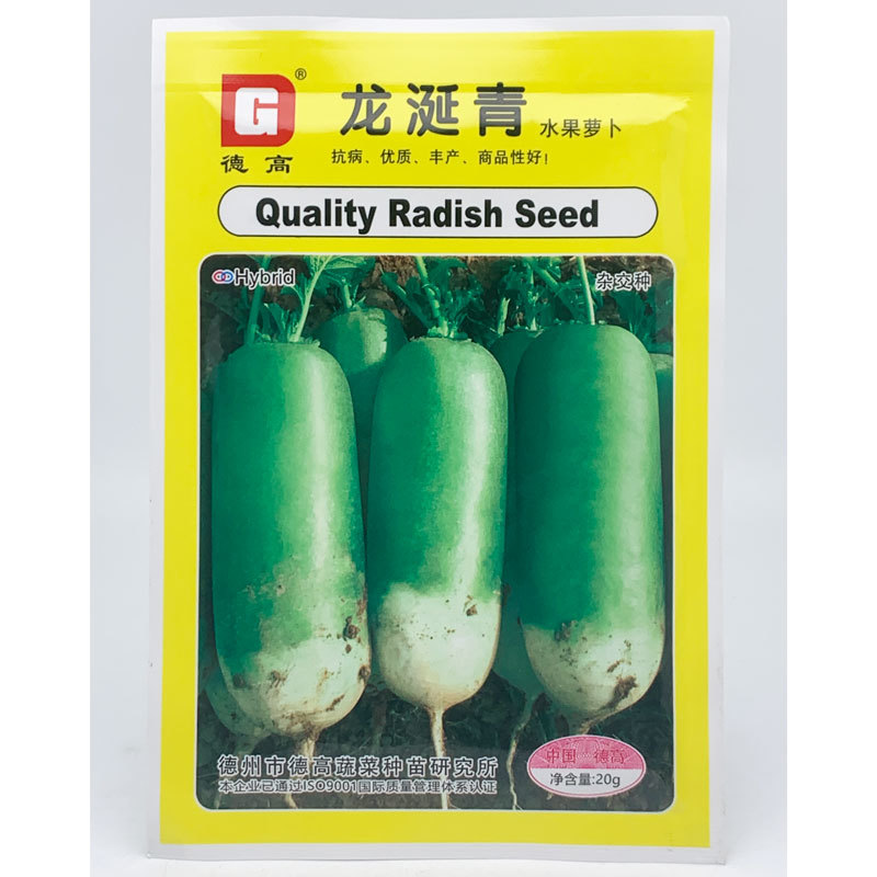 德高龙涎青水果萝卜种子耐寒秋季种青皮青肉甜脆里外青20克