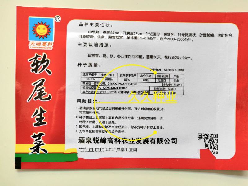 软尾生菜种子奶油生菜种籽四季高产抗病脆嫩无纤维大田播蔬菜