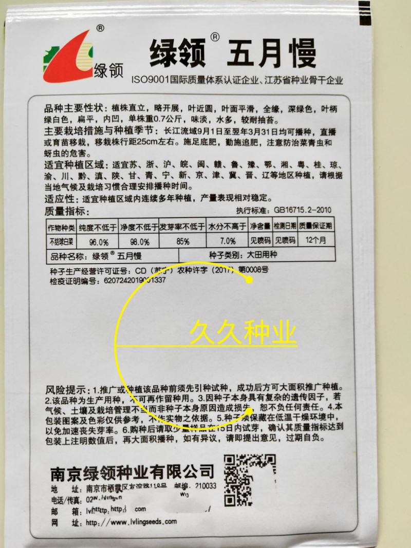 五月慢青梗菜种子油菜种子高产阳台农家小青菜种子四季播蔬菜
