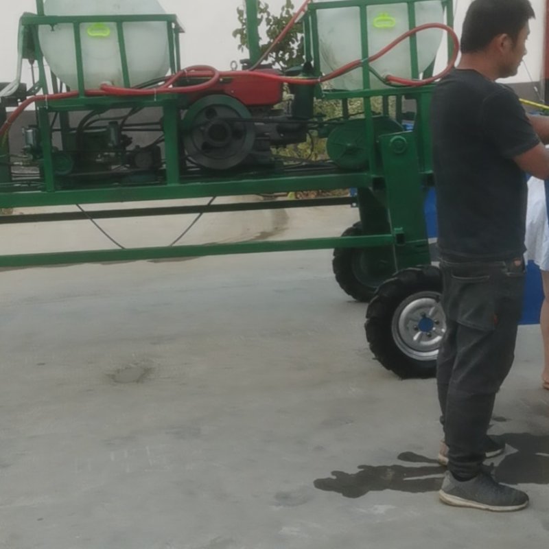 多功能复合种植打药机柴油电启动液压升降喷杆打药机