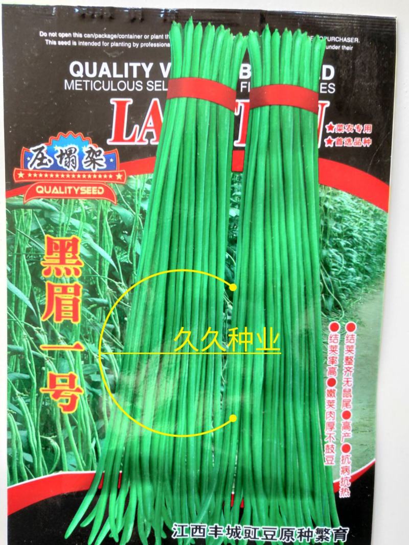 特长绿先锋豆角种子绿条豇豆黑眉一号长豆角大棚露天基地蔬菜