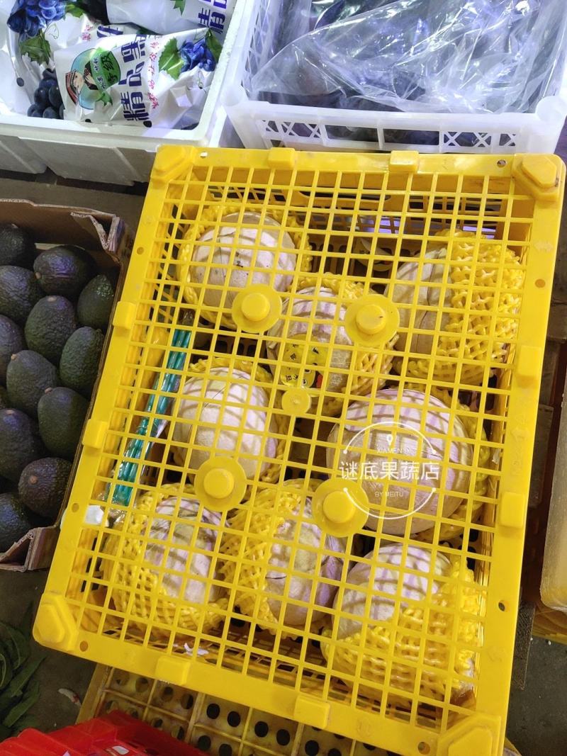 二手水果蔬菜包装塑料胶框果筐进口周转筐缕空带盖塑料篮