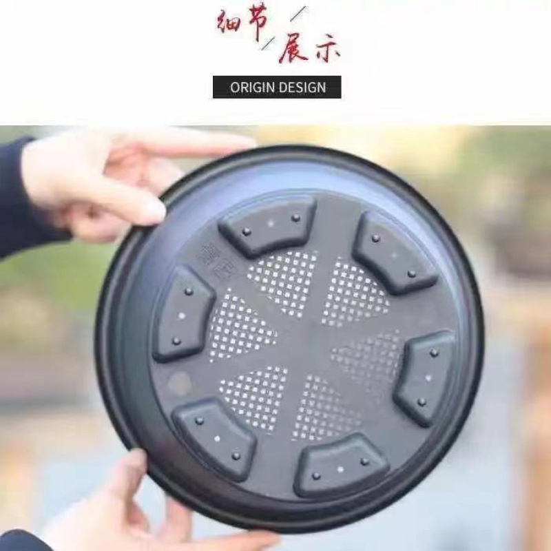 仿紫砂塑料花盆批发零售，高端大气上档次，高脚设计，沥水透