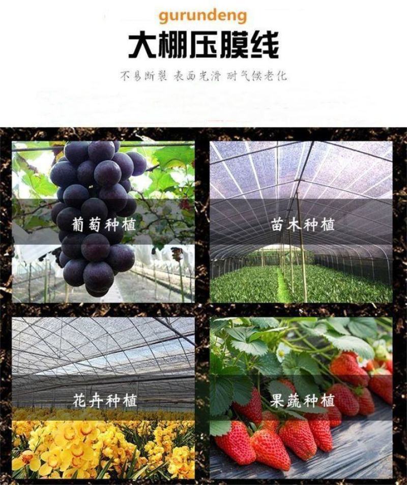 大棚抗老化压膜绳压膜带白色涤纶加厚耐磨压膜线压棚拉树枝绳