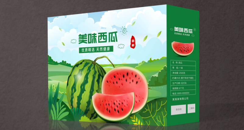 水果蔬菜土鸡蛋桃子西瓜包装盒标签贴纸不干胶礼盒印刷
