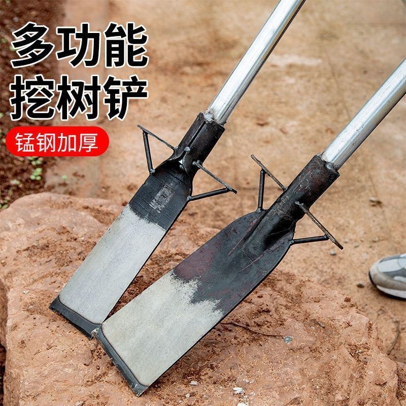加厚挖树铲子园林起苗神器锰钢铁锹户外树根挖土坑洛阳铲挖笋