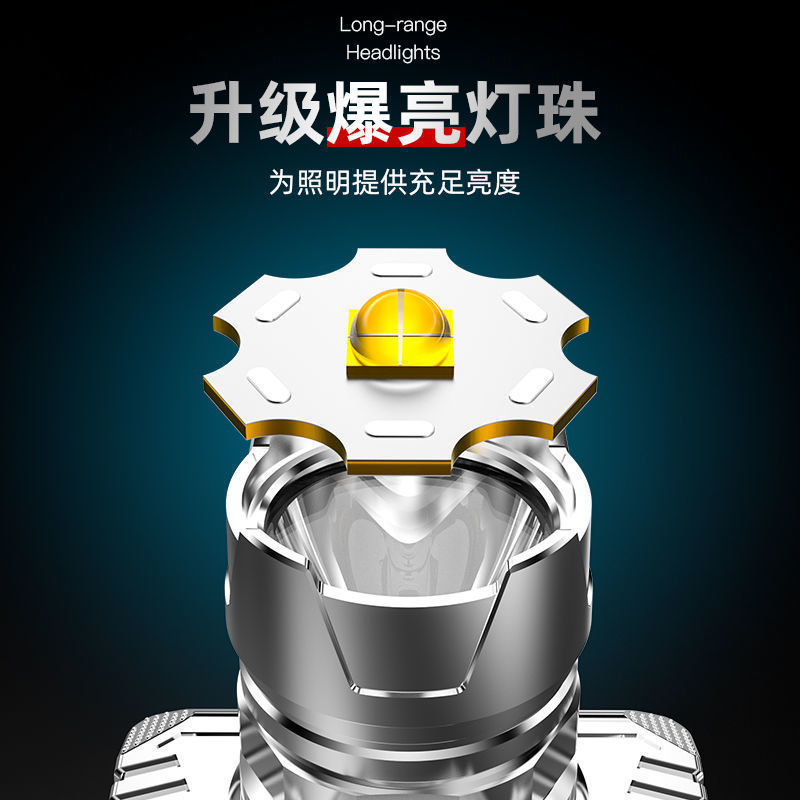 LED头灯强光超亮头戴式手电筒户外家用远射充电夜钓鱼小氙
