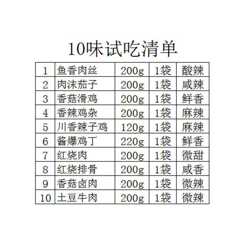 满之惠快餐料理包10袋试吃装外卖盖浇饭冷冻方便速食半成品