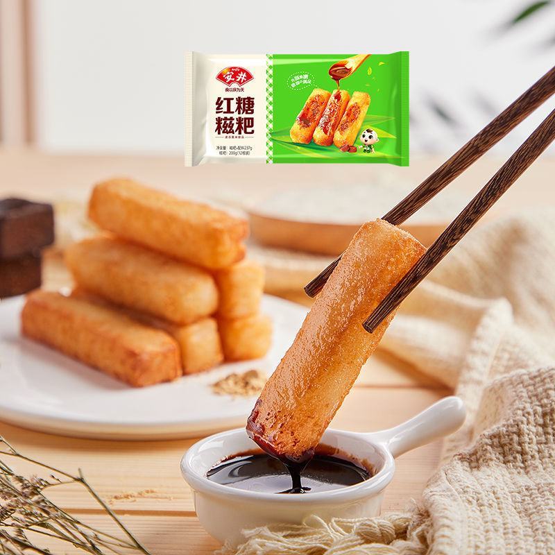 安井红糖糍粑纯糯米糍粑粑年糕条油炸半成品网红小吃零食商用