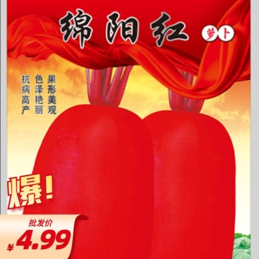 绵阳红萝卜/满身红/红皮萝卜/萝卜种子/绵蔬