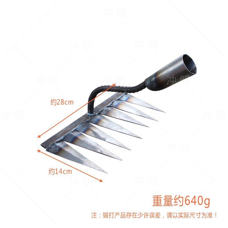 新款多功能耙子家用除草松土锄头户外专用除草工具加厚九齿耙