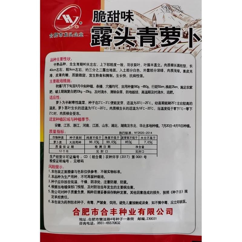 脆甜露头青萝卜种子优质耐寒抗病农家秋季播种优选萝卜种