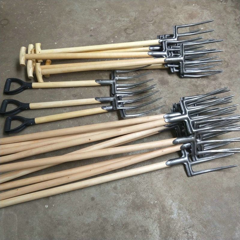 翻地钢叉叉子农用工具大全挖地神器开荒松土四齿挖土铲子农具