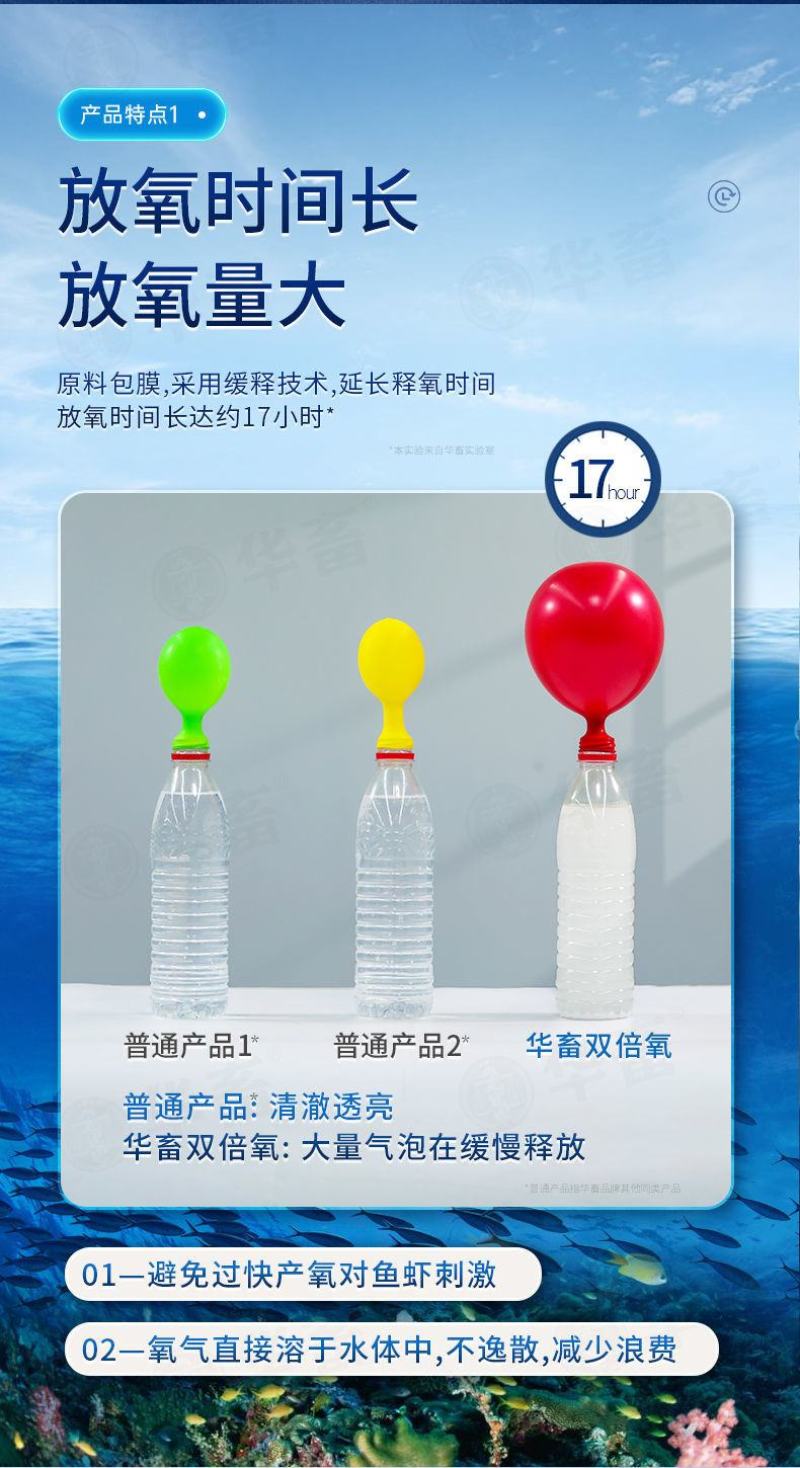 华畜增氧颗粒增氧片水产养殖鱼塘氧气片野钓打窝聚鱼粒粒氧双
