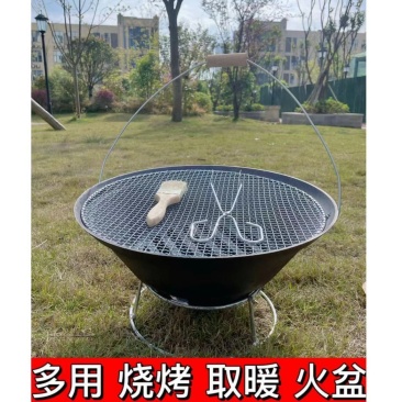 铸铁火盆烤火炉烧烤便携式取暖老式木炭炉户外室内家用碳炉