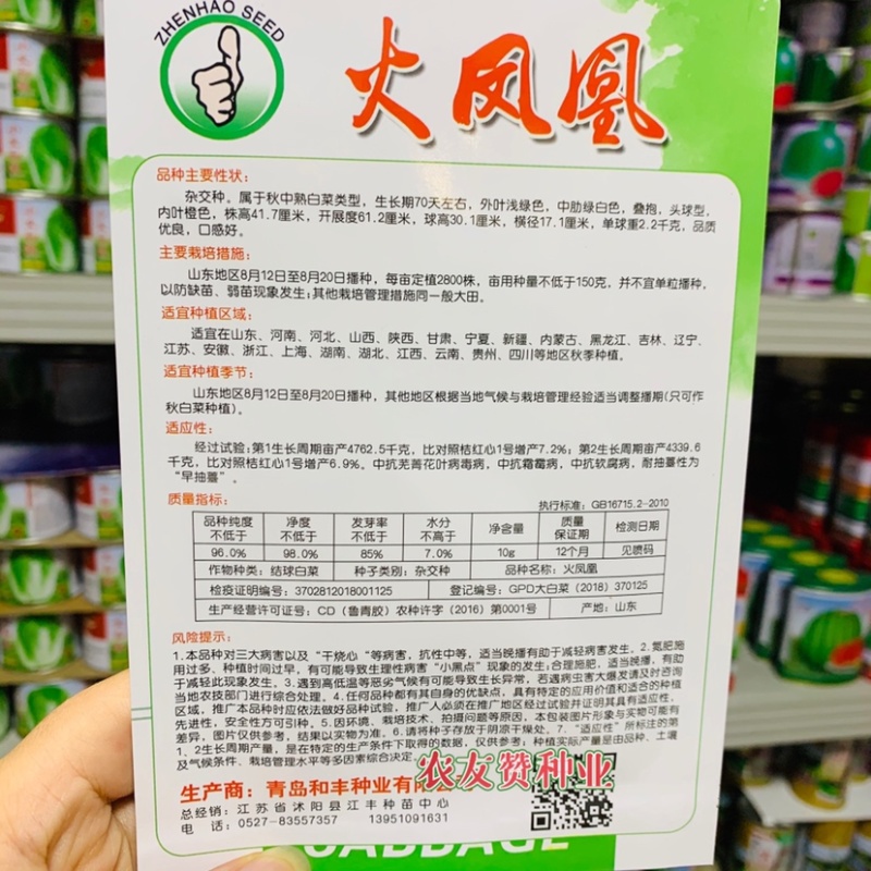 火凤凰大白菜种子内叶橙色白菜叠抱，秋季中熟白菜种籽