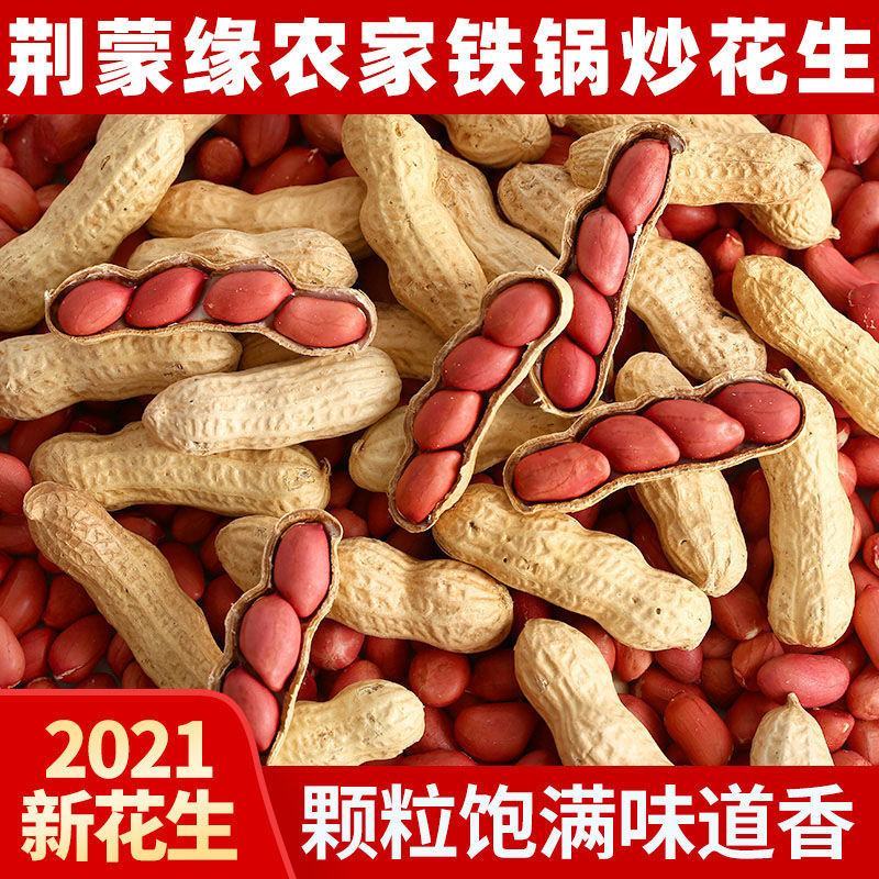 农家铁锅炒花生零食新货新鲜带壳原味四粒红衣红皮熟花生