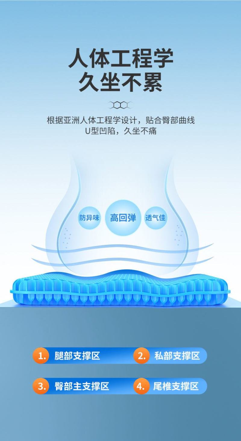 包邮蜂窝凝胶坐垫夏季凉垫冰凉坐垫屁垫办公室凉垫汽车坐垫