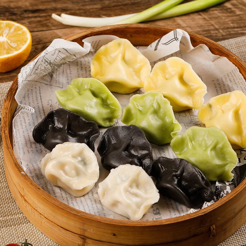 手工包制海鲜全家福水饺（墨鱼黄花鱼虾仁鲅）