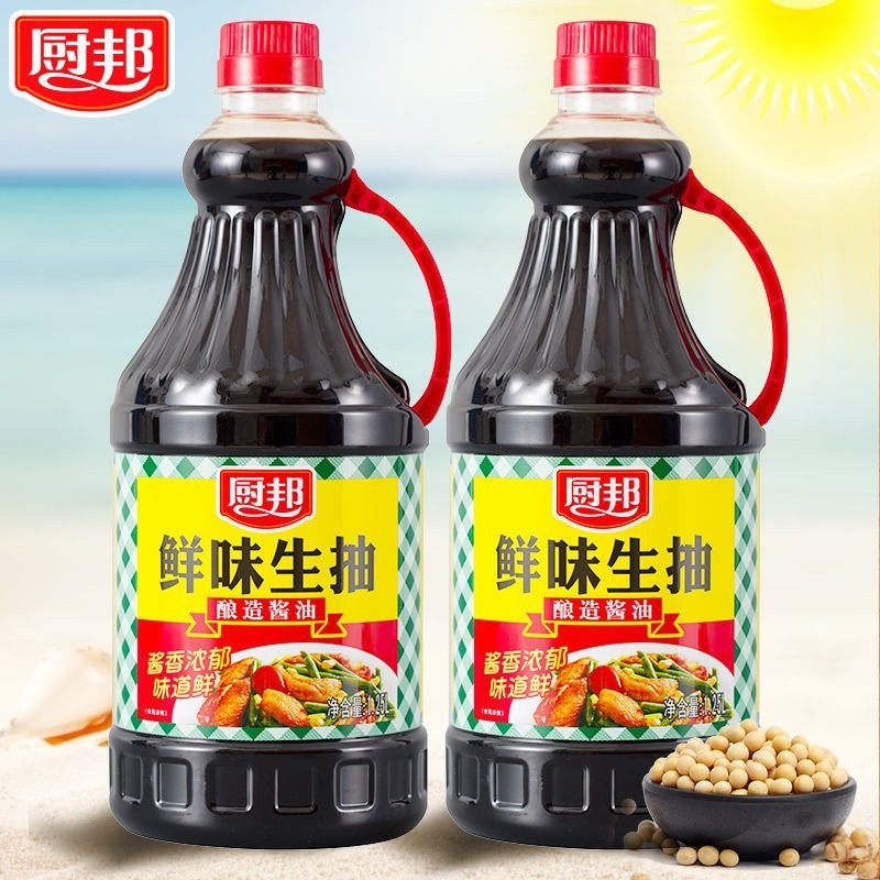 厨邦酱油1.25L鲜味生抽黄豆酿造家用炒菜卤味凉拌酱油