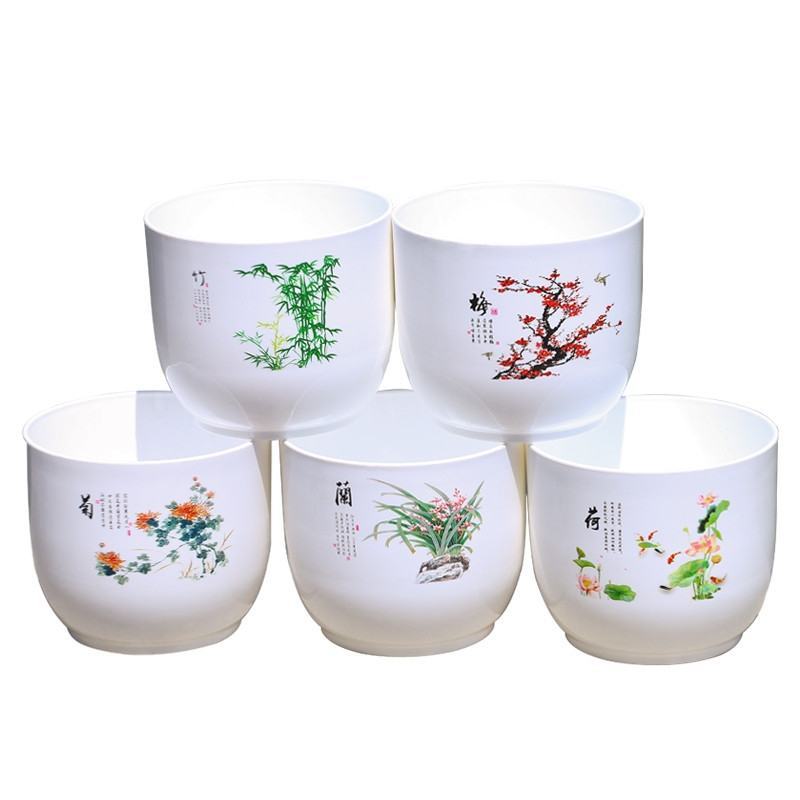 荷花盆水培花盆仿陶瓷盆无孔睡莲碗莲水仙花花盆环保树脂盆