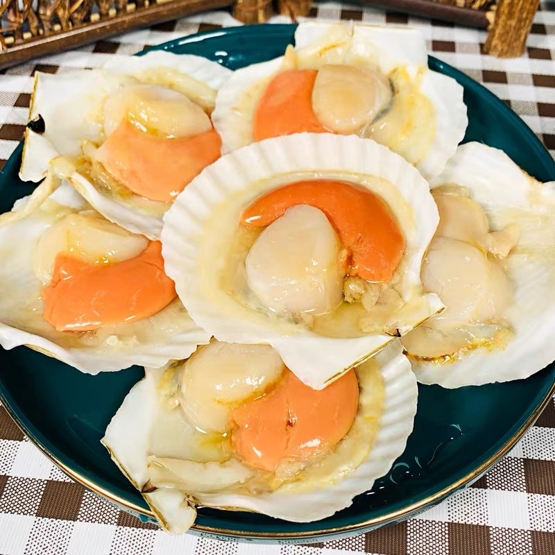鲜活速冻小扇贝、可烧烤蒜蓉粉丝扇贝