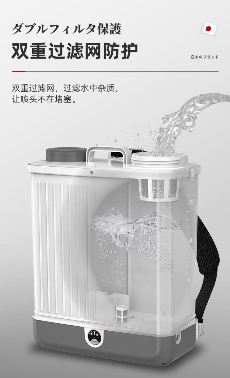 日本质造背负式电动喷雾器充电打药机新型农用高压消毒农药喷