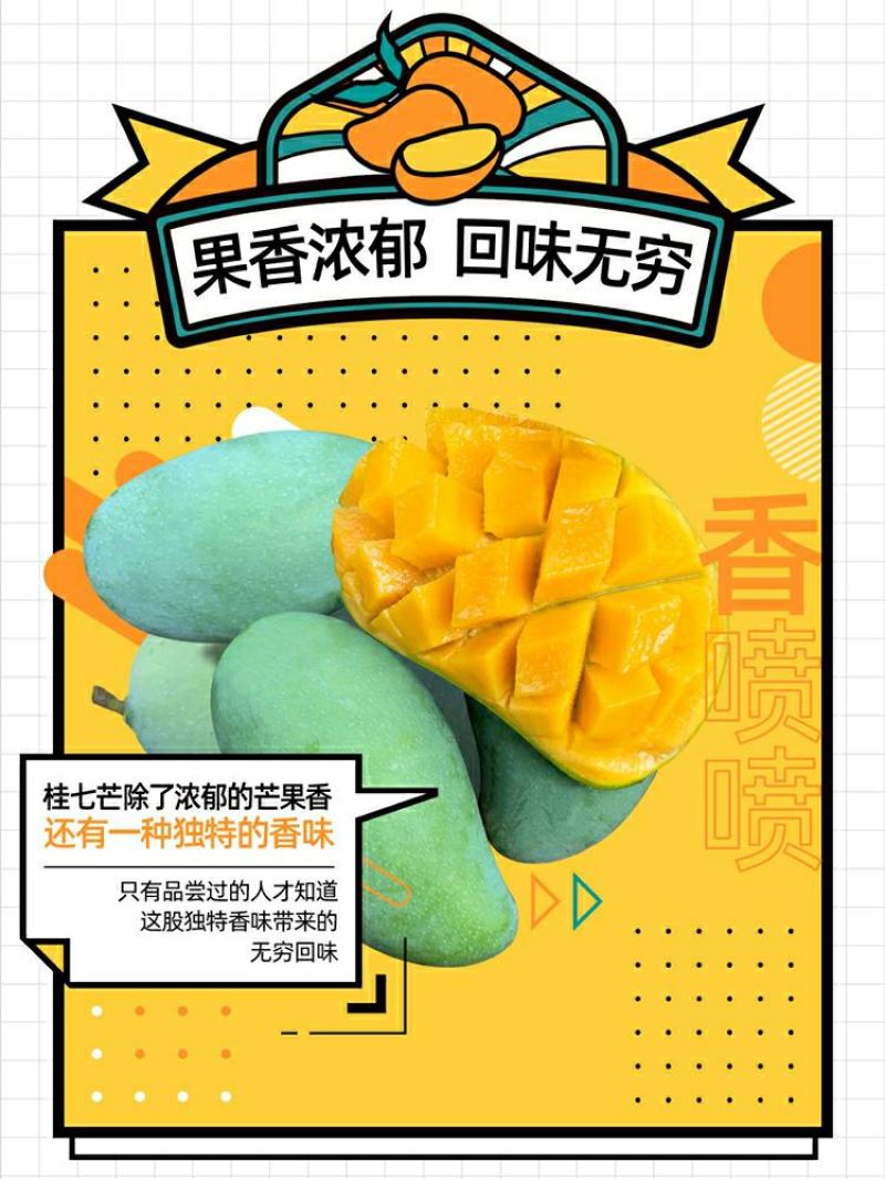 【现货】桂七芒果大青芒果一件代发源头非贵妃金煌芒果供直播