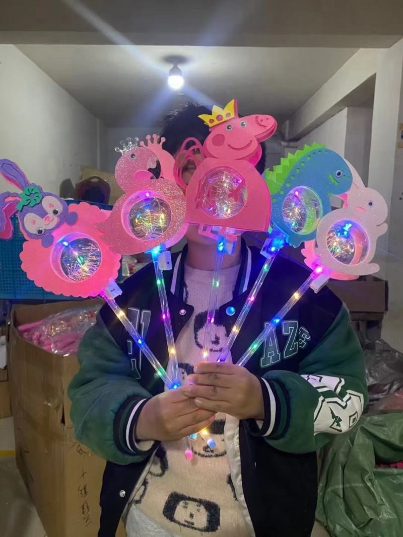 儿童发光玩具棒卡通星球棒闪光棒夜市公园广场热销货源