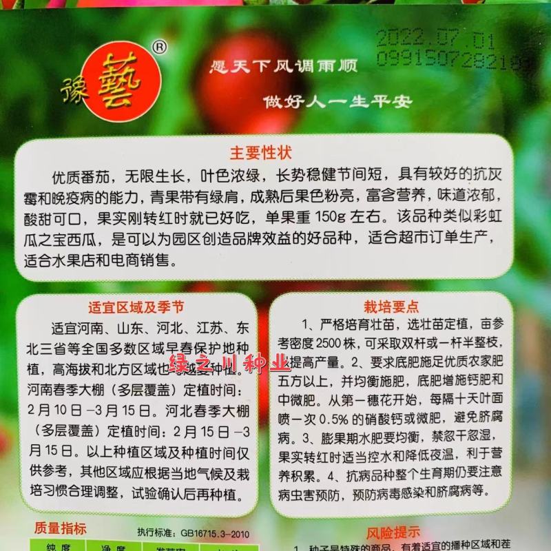 酸甜果二号水果番茄种子绿肩西红柿种子番茄种子酸甜好吃