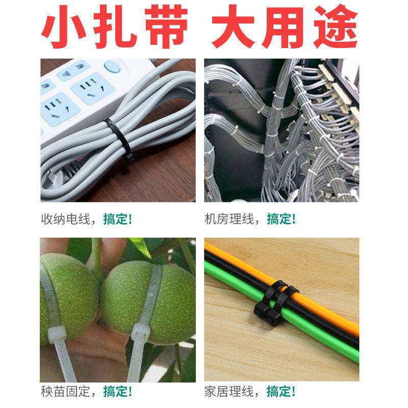 尼龙扎带自锁式塑料扎带大中小号扎线带黑色白色捆扎绳绑带批