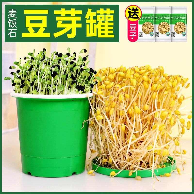生豆芽机家用小型发豆芽罐神器种植桶芽苗菜育苗盘麦饭石全自