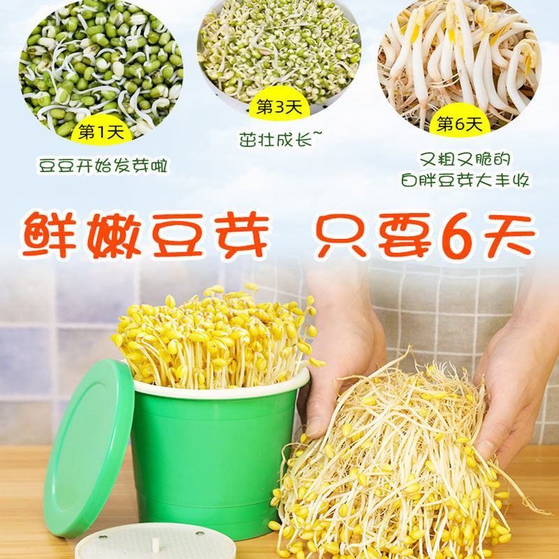生豆芽机家用小型发豆芽罐神器种植桶芽苗菜育苗盘麦饭石全自