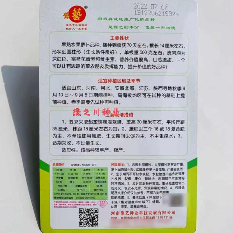 豫甜火龙果水果萝卜种子红皮红肉凤梨萝卜种子脆甜含花青素