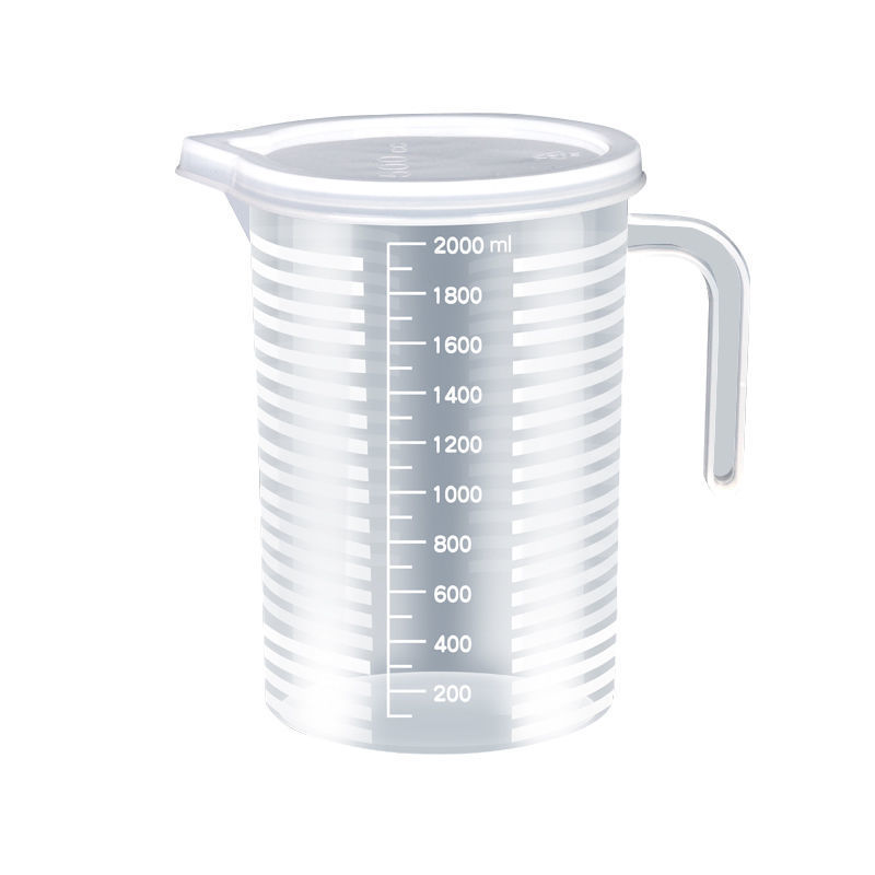 【耐高温】量杯带刻度量桶5000食品级量筒塑料带盖奶茶店