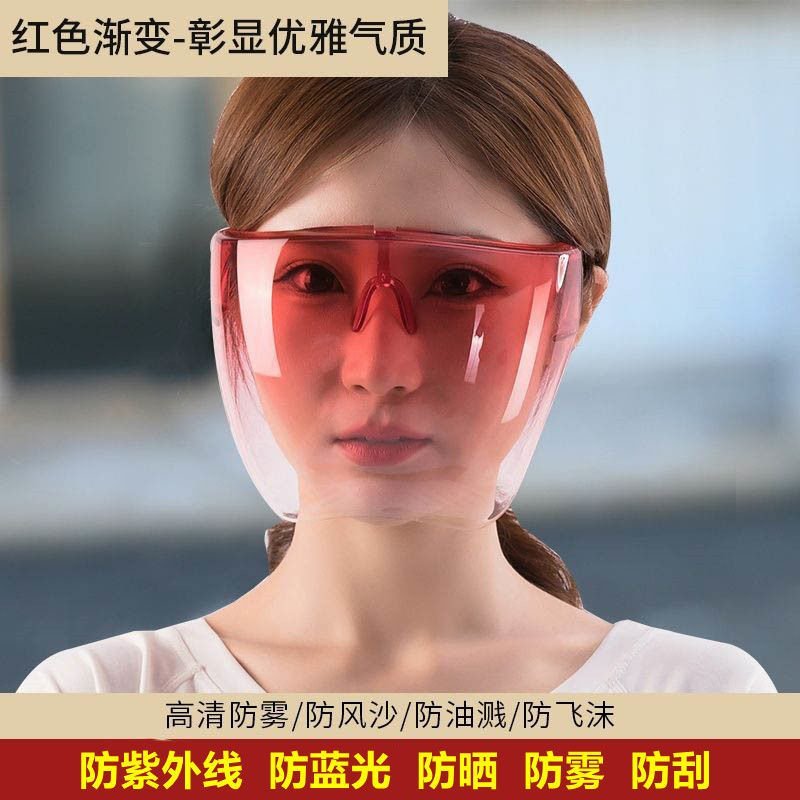 面屏防护面罩防飞沫防雾防风疫护目面罩防尘油烟面罩透明全脸